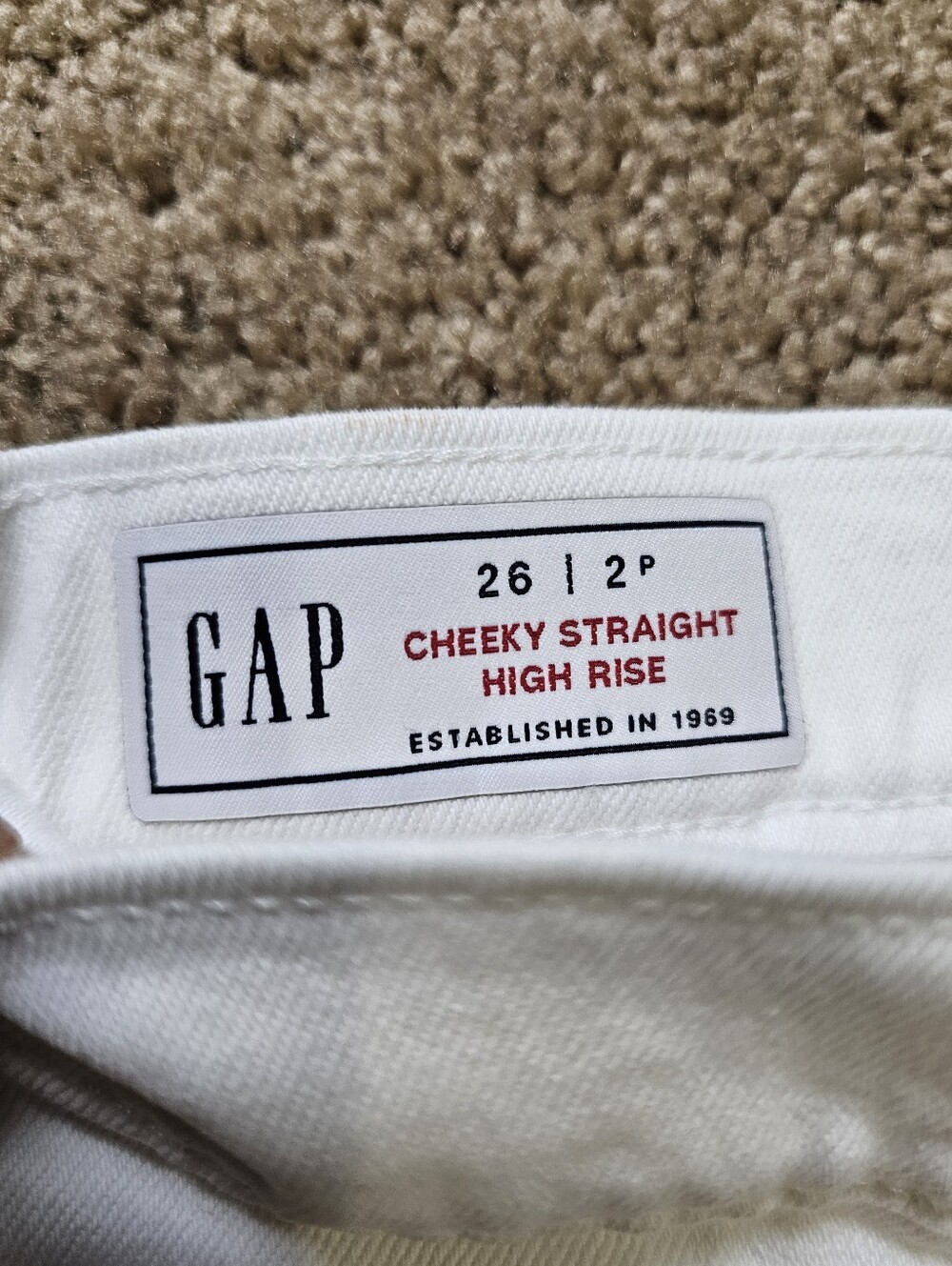 GAP Women's High-Rise Ivory Straight Leg Jeans - Picture 6 of 13